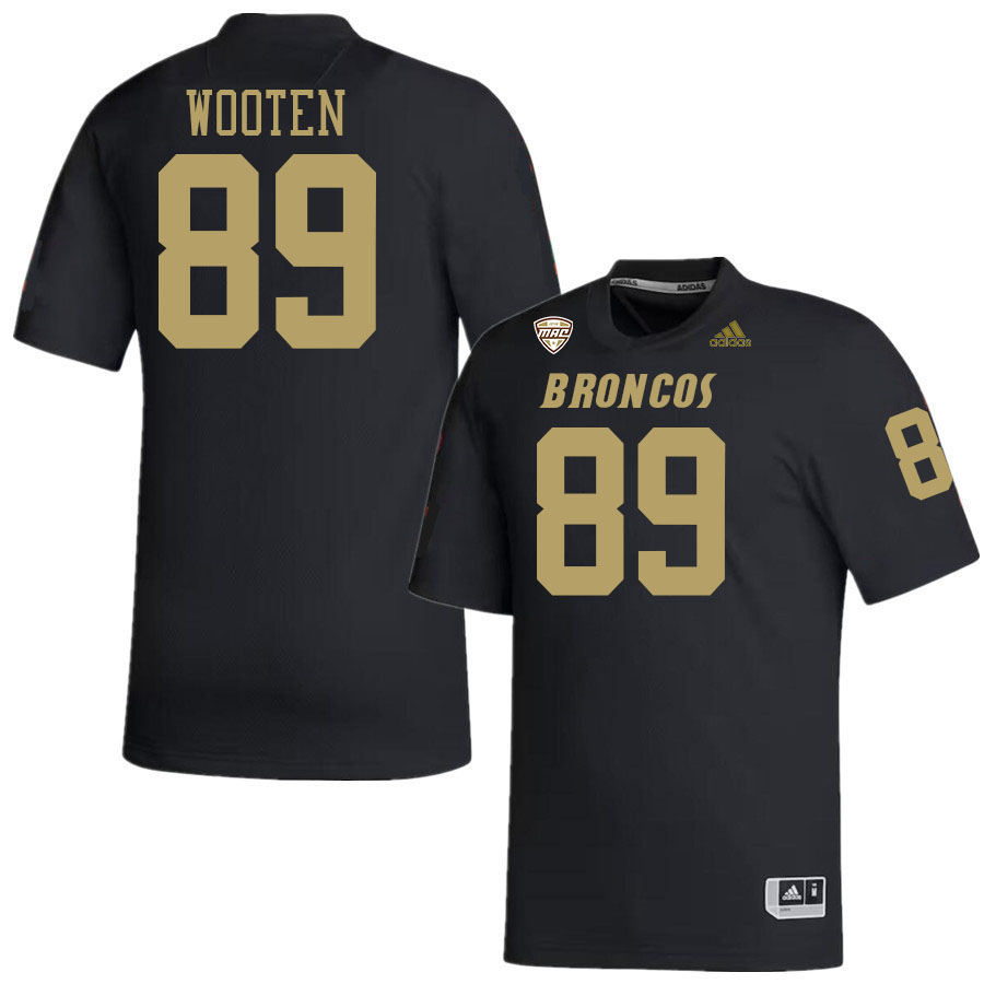 #89 Brennan Wooten Western Michigan Broncos College Football Jerseys Stitched-Black